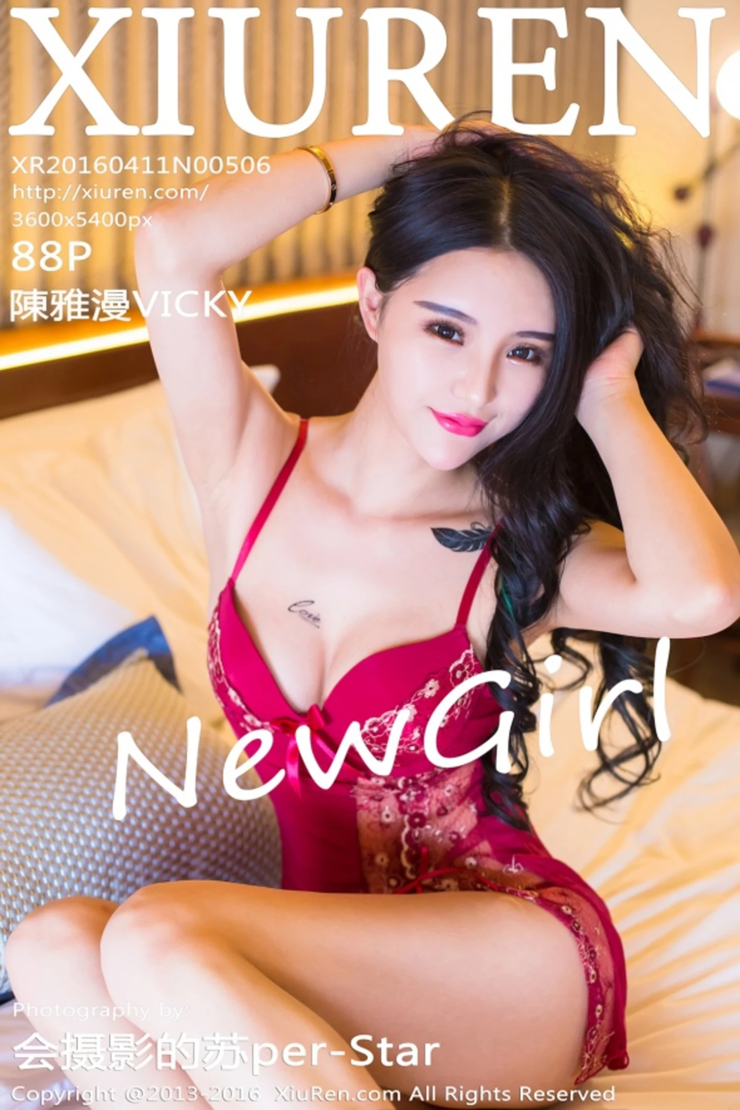 [XiuRen秀人网]No.506_网络红人陈雅漫VICKY红色情趣内衣秀美胸性感红唇写真88P-秀人网 - XiuRen.Xyz